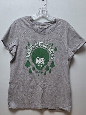 BOB ROSS | Happy Trees Cartoon Graphic T-Shirt  Standard Fit, Sz. XL
